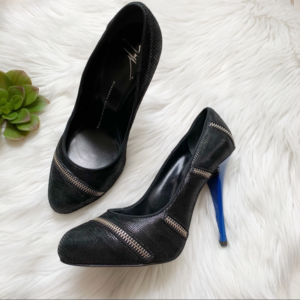 Giuseppe Zanotti Black Zipper Pumps